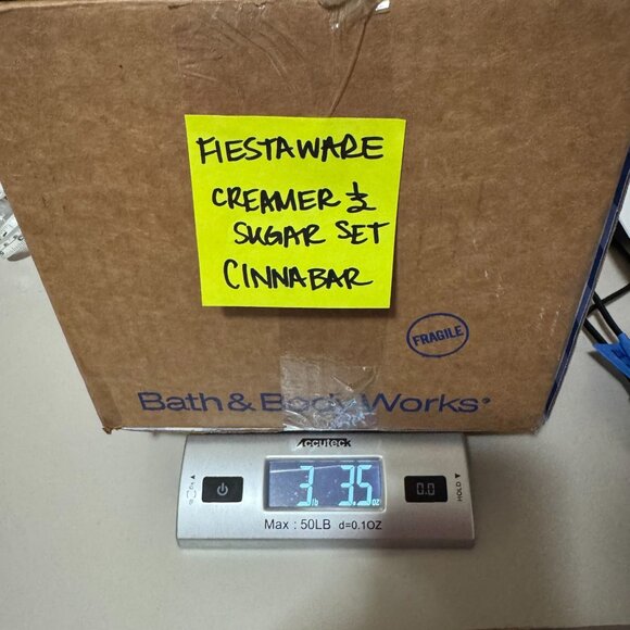 Fiesta Ware 4 Piece Sugar Bowl Creamer Set w/Tray Cinnabar Retired Serveware - Picture 13 of 13